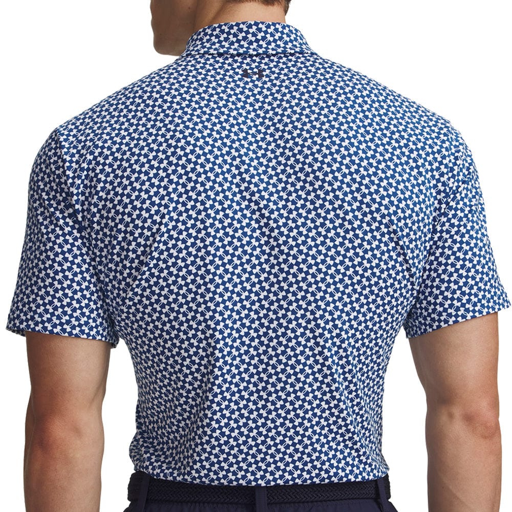 Under Armour T2G Printed Polo Shirt - Varsity Blue/White/Midnight Navy - Image 2